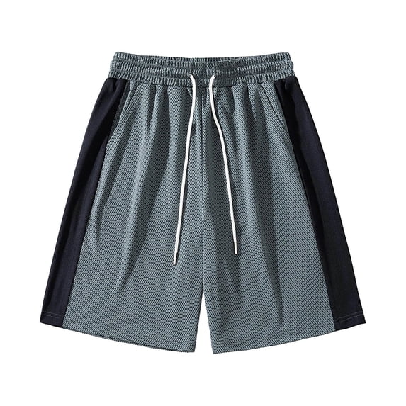 Dagugfen Basketball Shorts for Men Color Blocked Elastic Waist Loose Fitted Quick Drying Shorts Outdoor Athletic Workout Training Shorts with Pockets