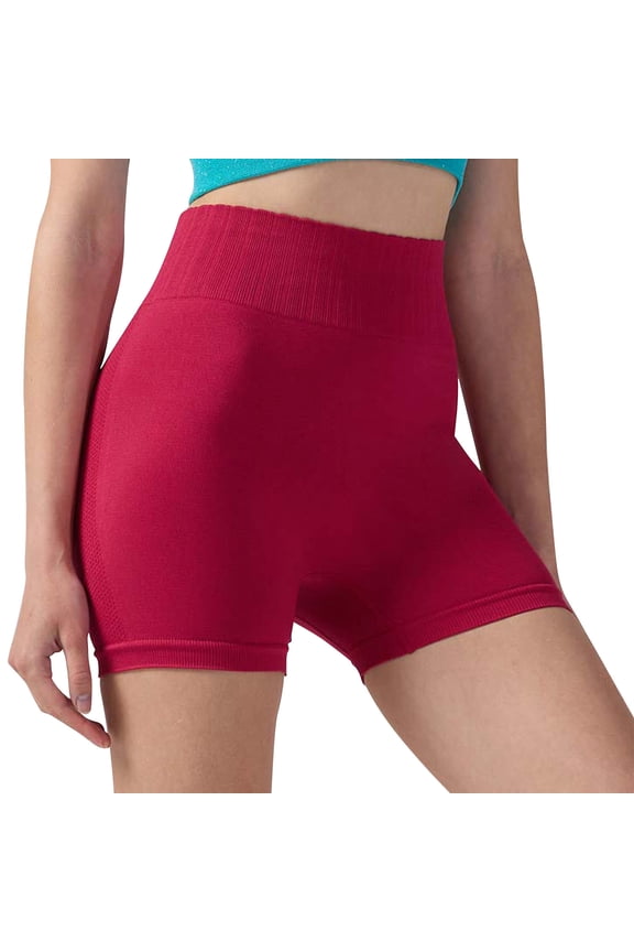 Bike Shorts for Women Elastic Waist Skinny Stretchy Slim Fitted Base Layer Gym Workout Shorts