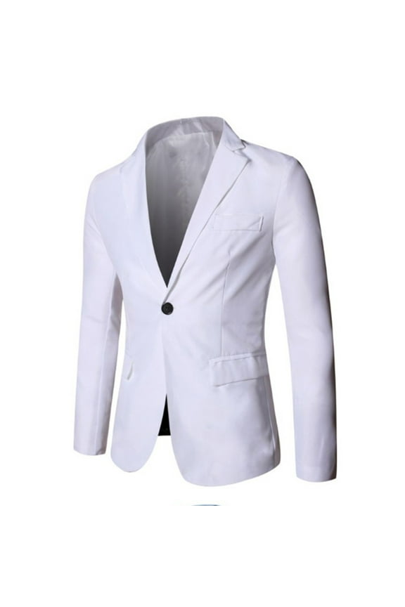 Blazer for Men Dress Long Sleeve Button Suit Business Casual Officewear Elegant Formal Jacket for Wedding