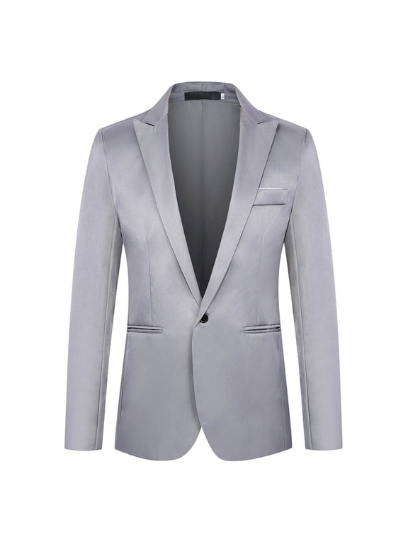 Blazer for Men Plus Size Button Dress Jackets Slim Elagant Casual Business Suit for Dinner Party Prom