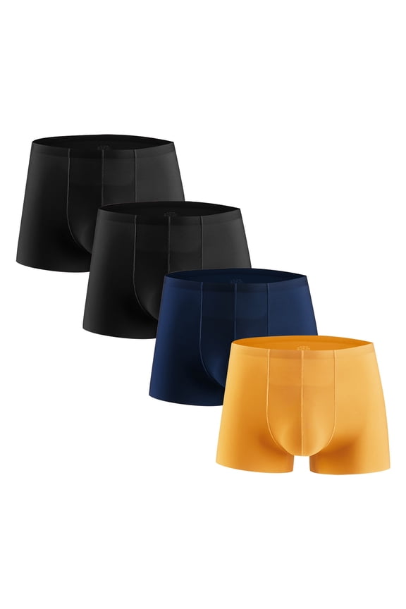 Boxers for Men 4pc Boxers Trunks Lightweight Breathable Comfy Support Seamless Underwear for Running Training