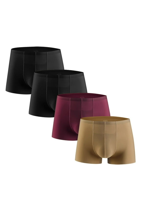 Boxers for Men 4pc Boxers Trunks Lightweight Breathable Comfy Support Seamless Underwear for Running Training
