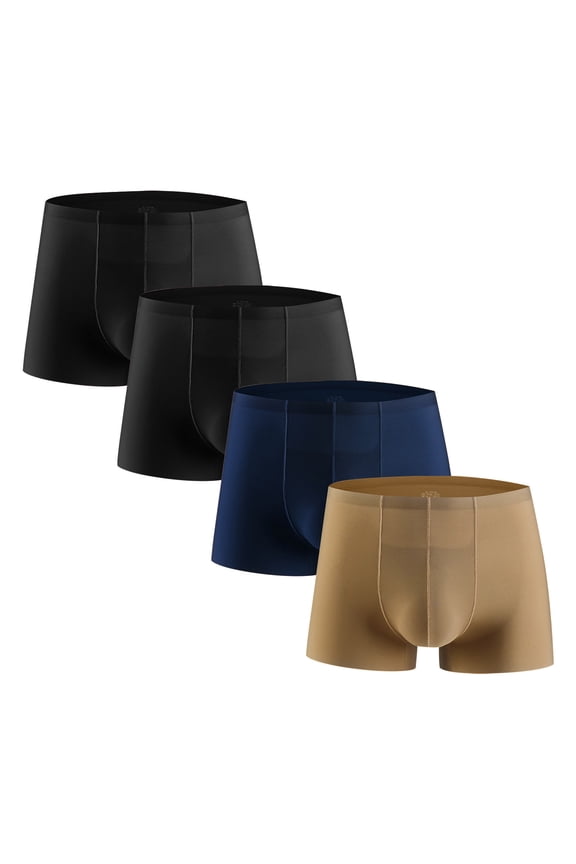 Boxers for Men 4pc Boxers Trunks Lightweight Breathable Comfy Support Seamless Underwear for Running Training