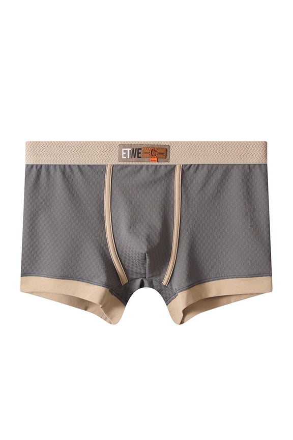 Boxers for Men Mid Waist Breathable Comfy Thin Lightweight Sweat Wicking Boxers Briefs Solid Color