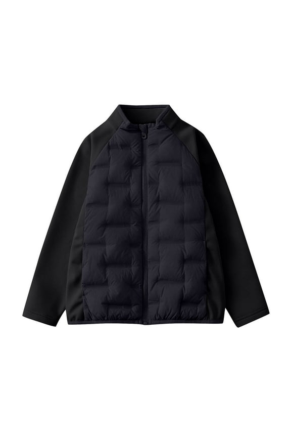 Boy Girls Outwear Zipper up Long Sleeve Warm Worn Inside and Outside Padded Jacket for Kids