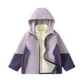 thumbnail image 1 of Dagugfen Boys Girls Rain Jackets Detachable Long Sleeve Color Block Loose Warm Comfy Windproof Cardigan Jacket for Kids, 1 of 6