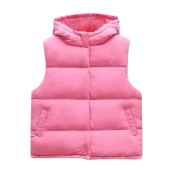 Dagugfen Boys Girls Winter Jackets Vests Zip up Sleeveless Hoodies Comfy Warm Quilted Coat 10-15 Years