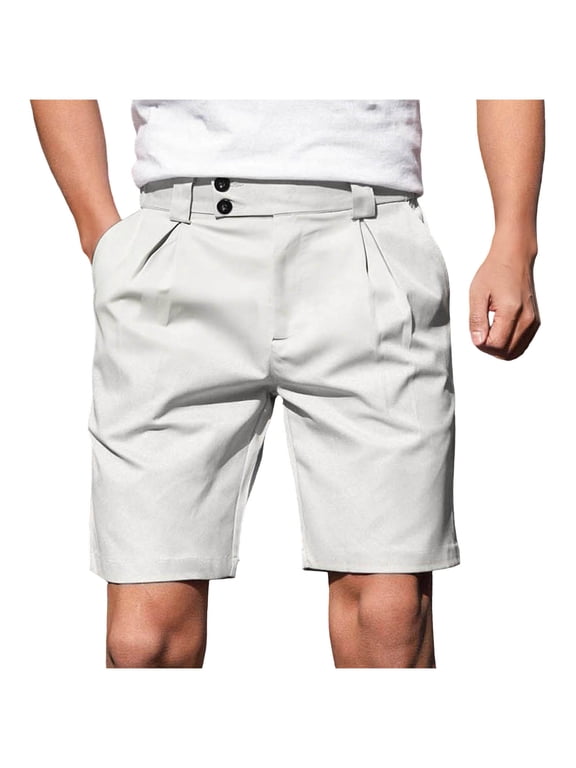 Business Casual Shorts for Men Straight Leg 9" Iounge Worko Wear Short Pants with Pocktes