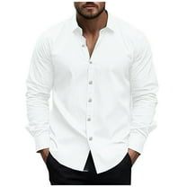 Dagugfen Button down Shirts for Men Dress Long Sleeve Loose Lightweight Business Office Casual Work Shirts for Wedding