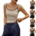thumbnail image 1 of Dagugfen Camisole Tops for Women Spaghetti Strap Slim Fitted Lightweight Comfy Casual Daily Undershirts Striped, 1 of 9