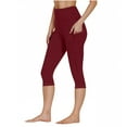 thumbnail image 1 of Dagugfen Capri Leggings with Pockets for Women Butt Lifting Elastic High Waist Athletic Gym Capris Workout Activewear Pants, 1 of 8