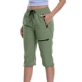 thumbnail image 1 of Dagugfen Cargo Capris for Women Drawstring Straight Slim Leg Quick Drying Hiking Activewear Capri Pants with Multi Pockets, 1 of 7