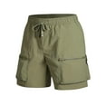 thumbnail image 1 of Dagugfen Cargo Mens Shorts Elastic Waist Drawstring Loose Outdoor Workout Shorts with Zipper Pockets, 1 of 3