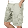 thumbnail image 1 of Dagugfen Cargo Mens Shorts Summer Elastic Waist Drawstring Loose Outdoor Sports Shorts with Pockets, 1 of 9