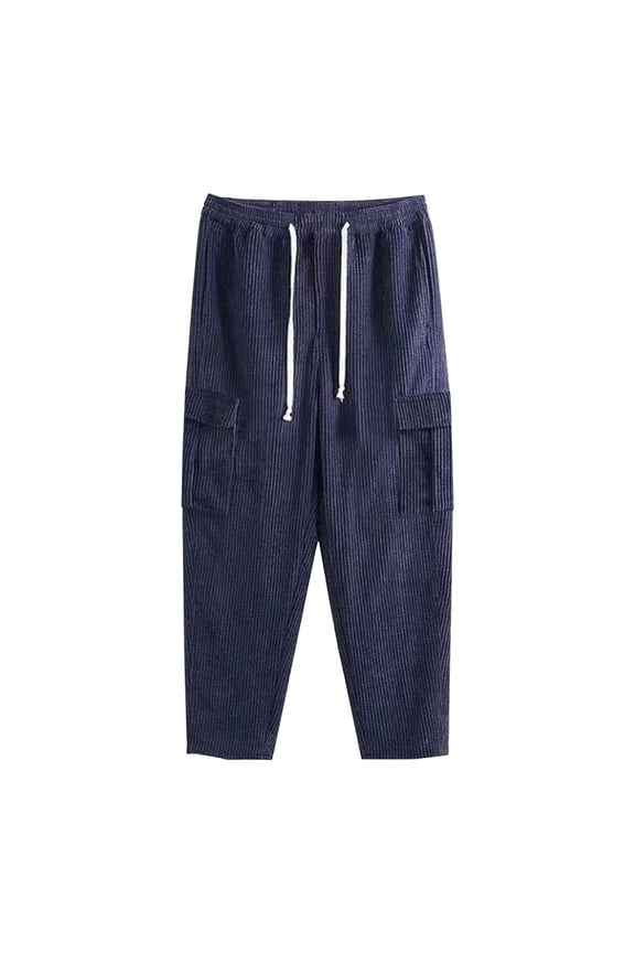 Cargo Pants for Men High Waist Ruched Drawstring Loose Outdoor Fishing Work Pants Fall Winter