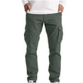 thumbnail image 1 of Dagugfen Cargo Pants for Men Plus Size Fitted Solid Color Work Casual Demin Pants with Multi Pockets, 1 of 4