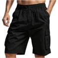 thumbnail image 1 of Dagugfen Cargo Shorts Men Elastic Waist Drawstring Summer Fitted Casual Loose Gym Shorts with Muti Pockets, 1 of 9