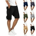 thumbnail image 1 of Dagugfen Cargo Shorts for Men Knee Length Elastic Waist Drawstring Loose Running Shorts with Pockets, 1 of 6