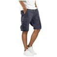 thumbnail image 1 of Dagugfen Cargo Shorts for Men Knee Length Elastic Waist Drawstring Loose Running Shorts with Pockets, 1 of 5