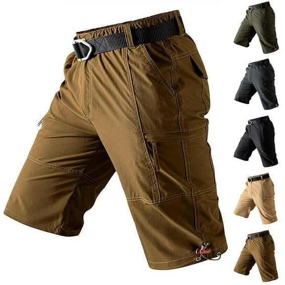 Dagugfen Cargo Shorts for Men Plus Size Elastic Waistband Loose Outdoor Climbing Shorts with Pockets