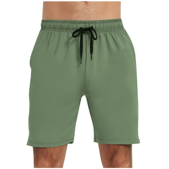 Dagugfen Casual Mens Shorts Knee Length Elastic Waist Drawstring Fitted Summer Beach Leisure Shorts
