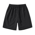 thumbnail image 1 of Dagugfen Casual Shorts for Men Drawstring Elastic Waist Solid Color Loose Sports Camping Trainning Shorts, 1 of 2