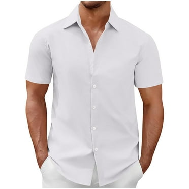 Dagugfen Dress Shirts for Men Plus Size Button down Short Sleeve Business Casual Formal Shirts Tops