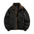 thumbnail image 1 of Dagugfen Fall Jackets for Men Motorcycle Long Sleeve Lapel Drop Shoulder Loose Fitting Lightweight Zip up Cargo Canvas Workwear, 1 of 8