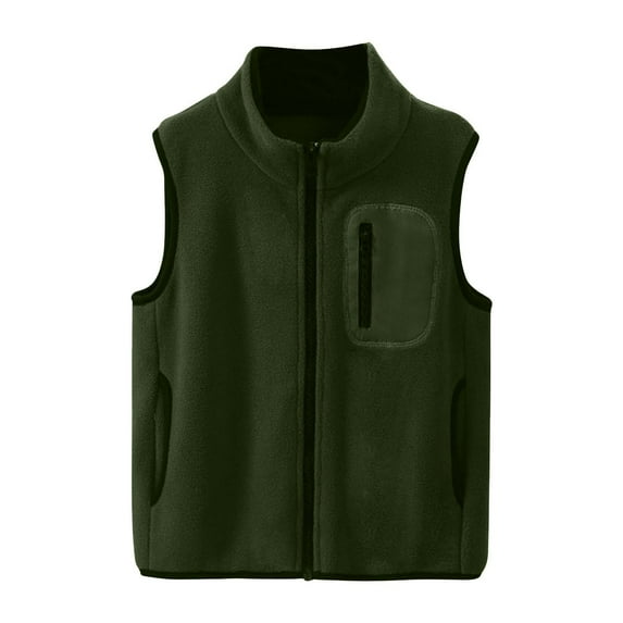 Dagugfen Fall Winter Boys Vests Zip up Pockets Comfy Fuzzy Fleece Warm Sleeveless Coat for Girls 4-18 Years