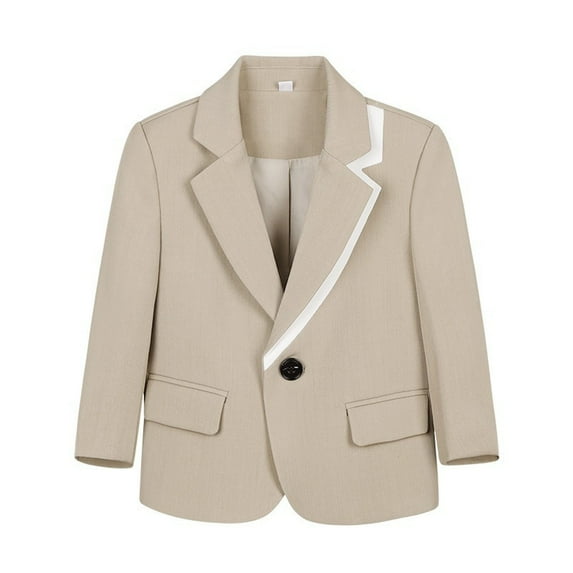 Dagugfen Girls Blazers Dress Jackets Suit Long Sleeve North Neck Loose Casual Formal Jackets for Boys
