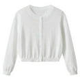 thumbnail image 1 of Dagugfen Girls Sweater Jackets Long Sleeve Button down Ruffle Hollow out Comfy Casual Outwear 3-10 Years, 1 of 7