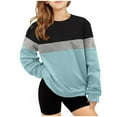 thumbnail image 1 of Dagugfen Girls Sweatshirts Color Block Pullover Long Sleeve Round Neck Loose Casual Comfy Tops Fashion, 1 of 4