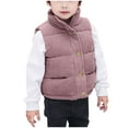 thumbnail image 1 of Dagugfen Girls Winter Jackets Vests Zip up Button Sleeveless High Neck Thick Warm Casual Outwear 3-10 Years, 1 of 5