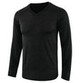 thumbnail image 1 of Dagugfen Gym Tops for Men Long Sleeve V Neck Slim Comfy Training Cycling Workout Shirts Solid Color, 1 of 8