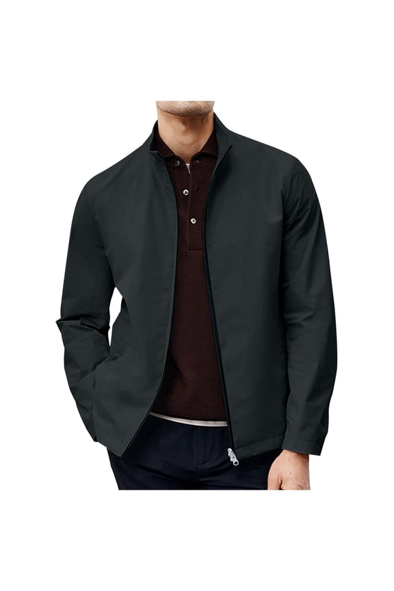 Jackets for Men Full Zip Loose Lightweight Streetwear Leisure Active Camping Fall Jacket Pockets