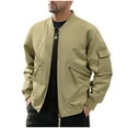 thumbnail image 1 of Dagugfen Jackets for Men Long Sleeve Zipper up Loose Fitting Cargo Outdoor Camping Hiking Military Jacket with Multi Pockets, 1 of 8