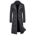 thumbnail image 1 of Dagugfen Jackets for Men Trench Coat Double Breasted Notched Lapel Fitted Comfy Windproof Casual Long Overcoat for Dating, 1 of 8