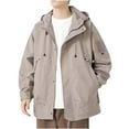thumbnail image 1 of Dagugfen Jackets for Men Zip up Hoodie Windproof Drawstring Long Sleeve Loose Casual Cargo Outwear for Outdoor Cycling Driving Camping, 1 of 4