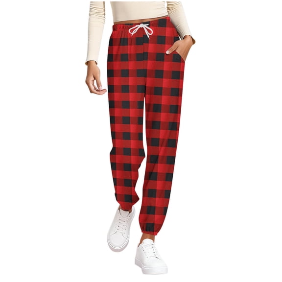 Dagugfen Joggers for Women Elastic Waist Stretchy Drawstring Running Pants Outdoor Workout Casual Pants with Pockets Multi Color