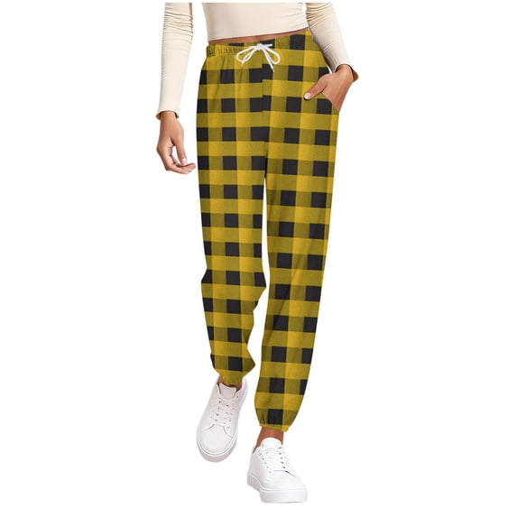 Dagugfen Joggers for Women Elastic Waist Stretchy Drawstring Running Pants Outdoor Workout Casual Pants with Pockets Multi Color