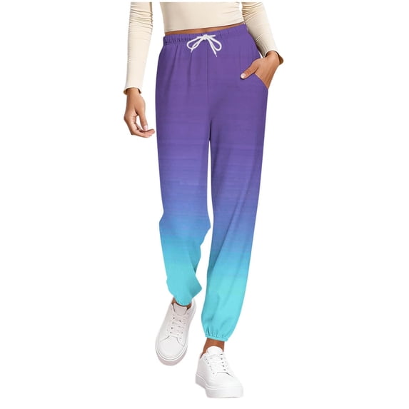 Dagugfen Joggers for Women Elastic Waist Stretchy Drawstring Running Pants Outdoor Workout Casual Pants with Pockets Multi Color