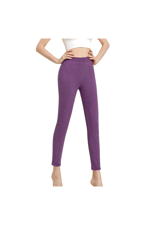 Legging for Women Thick Fleece Warm Quilted Mid Waist Comfy Base Layer Thermal Casual Pants