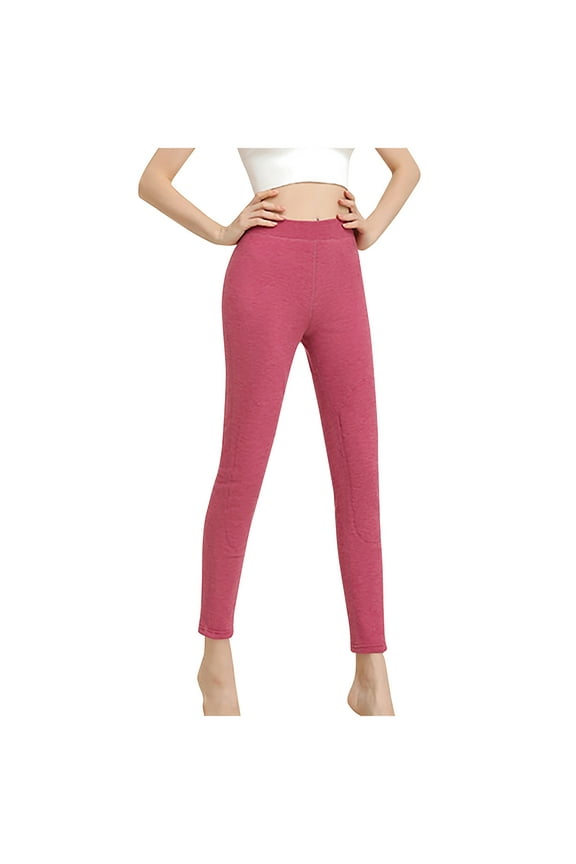 Legging for Women Thick Fleece Warm Quilted Mid Waist Comfy Base Layer Thermal Casual Pants