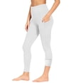 thumbnail image 1 of Dagugfen Leggings for Teens Elastic Waist Thermal Slim Fitted Yoga Pants Stretchable Base Layer Pants Solid Color(12-13 Years,White), 1 of 8