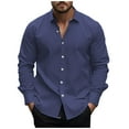 thumbnail image 1 of Dagugfen Long Sleeve Shirts for Men Dress Button down Loose Lightweight Business Casual Shirts for Meeting, 1 of 5