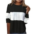 thumbnail image 1 of Dagugfen Long Sleeve Tops for Women Color Block Comfy Crewneck Loose Casual Trendy Blouses Fall Clothes, 1 of 6