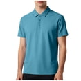 thumbnail image 1 of Dagugfen Men's Summer T Shirts Short Sleeve Collared Neck Casual 1/4 Button Crew Neck Solid Color Work Wear Tops, 1 of 6