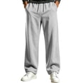 thumbnail image 1 of Dagugfen Men's Sweatpants Drawstring Elastic Waisted Full Length Straight Leg Loose Fitted Casual Pants with Pockets(XXL,Gray), 1 of 8