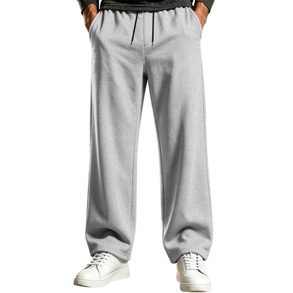 Dagugfen Men's Sweatpants Drawstring Elastic Waisted Full Length Straight Leg Loose Fitted Casual Pants with Pockets(XXL,Gray)