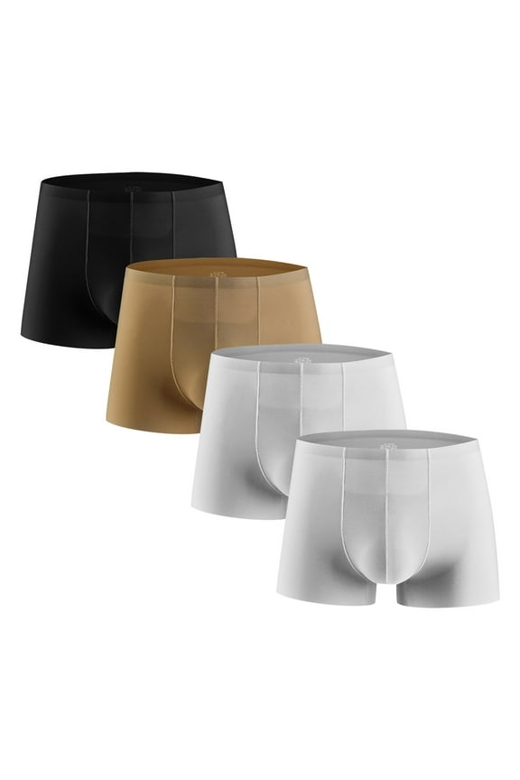 Mens Boxers 4pc Seamless Boxers Briefs Breathable Comfy Lightweight Support Running Sports Underwear